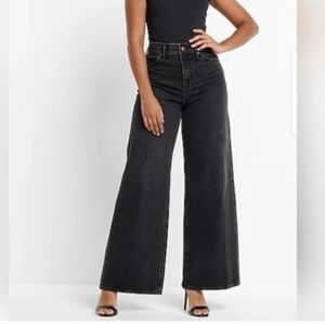 Express Black Flare Wide-Leg Jeans